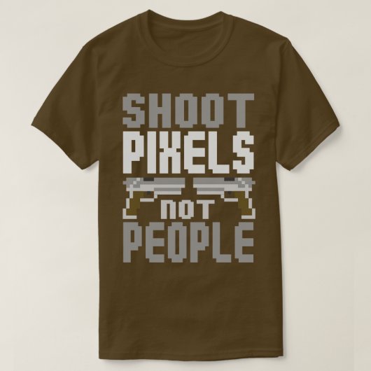 Schiet pixels niet mensen wit t-shirt (Design voorkant)