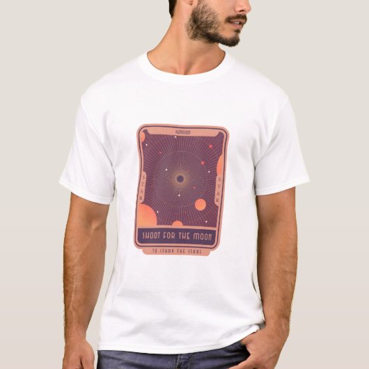 Schiet voor de maan om de sterrenkunde te bestuder t-shirt (Voorkant)