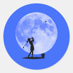 Schiet voor de maan Vrouwen Goals Vrouwen Golfer Ronde Sticker