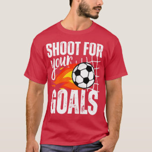 Schiet voor je doelen Jongens Gezegde Distress Gra T-shirt