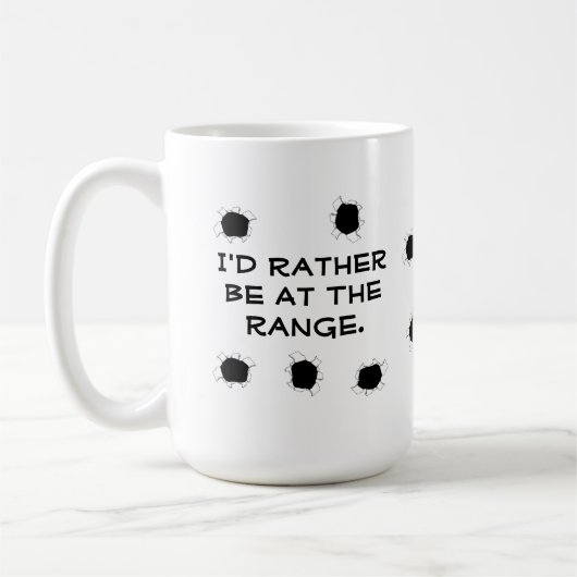 schietbaan van het pistool koffiemok (Links)