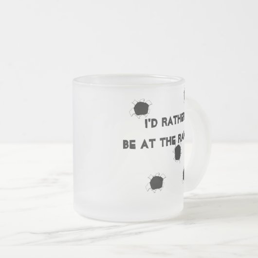 schietbaan van het pistool matglas koffiemok (Voorkant rechts)