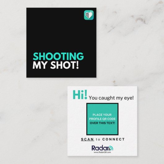 Schieten op mijn schot vierkante visitekaartje (Voorkant / Achterkant)