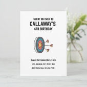 Schieten op verjaardagsuitnodiging kaart (Staand voorkant)