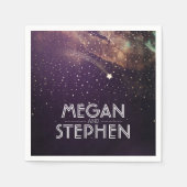 Schieten Star Plum en Gold Night Starry Servet (Voorkant)