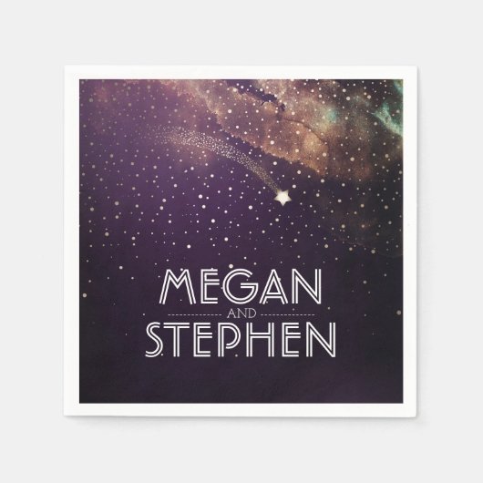 Schieten Star Plum en Gold Night Starry Servet (Voorkant)