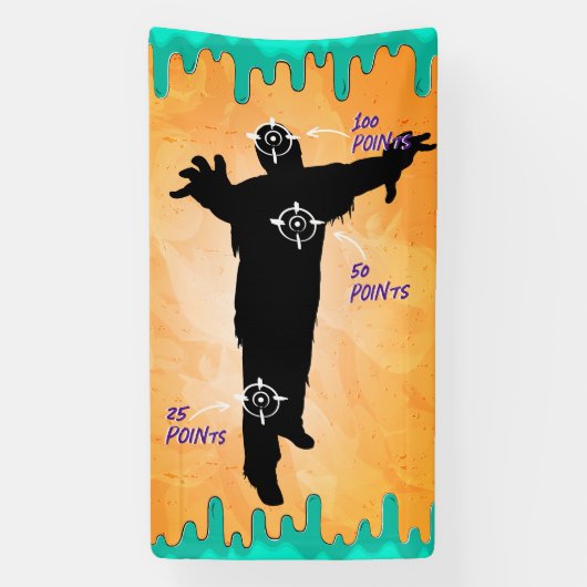 Schietend doel Zombie Verjaardagsfeestbanner Spandoek (Verticaal)