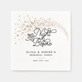 Schietende sterren de avond voor repetitie diner servet