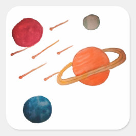 Schietende sterren in de ruimte vierkante sticker