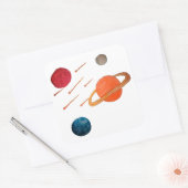 Schietende sterren in de ruimte vierkante sticker (Envelop)