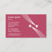 Schietende Sterren - Wit op Rode Textuur Visitekaartje (Achterkant)