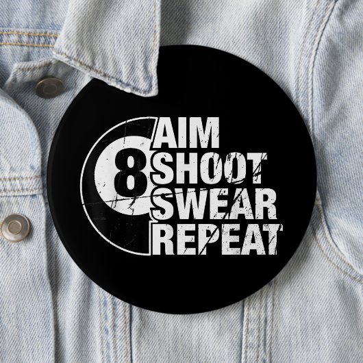 schietpartij : herhaal 8 balpoel ronde button 6,0 cm (In situ)