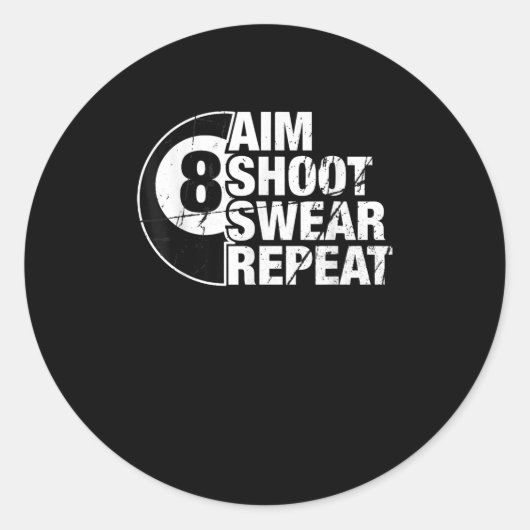 schietpartij : herhaal 8 balpoel ronde sticker (Voorkant)