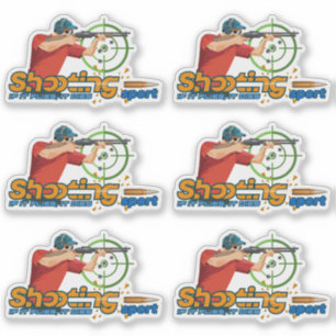 Schietsport   6" x 6"- Glanzend Transparant Sticker