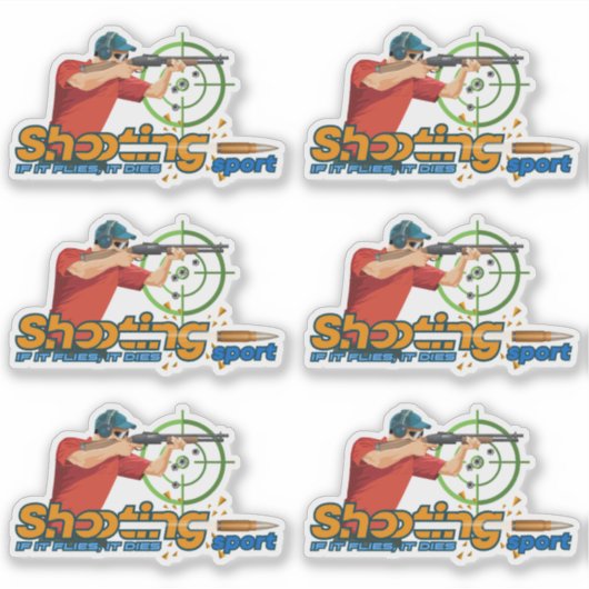 Schietsport | 6" x 6"- Glanzend Transparant Sticker (Voorkant)
