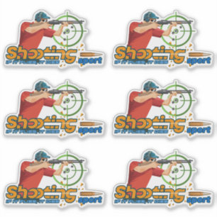 Schietsport   8" x 8"- Glanzend Transparant Sticker