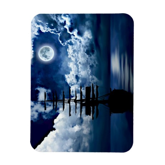 Schiff bei Vollmond Magnet Magneet (Verticaal)