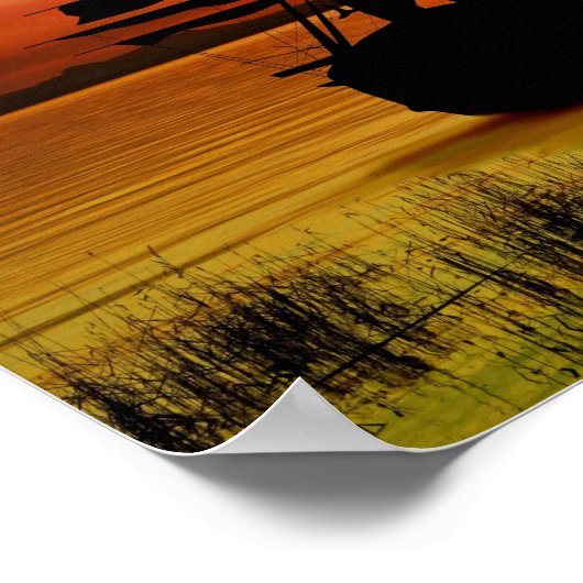 Schiff mit Sonnenaufgang Poster (Hoek)