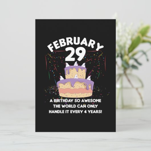 Schift van Leap Year 29 Celebration Kaart (Staand voorkant)