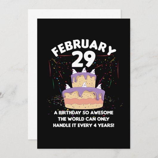 Schift van Leap Year 29 Celebration Kaart (Voorkant / Achterkant)