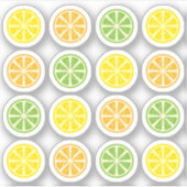 Schijf Citroen Sinaasappel Limoen Fruit Citrus Dec Sticker (Voorkant)