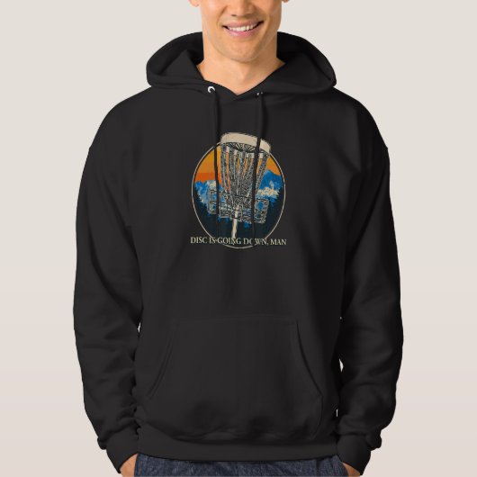 Schijf gaat naar beneden Man Golf Pun Golfer Joke  Hoodie (Voorkant)