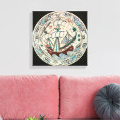 Schijf geschilderd met schip canvas afdruk (Insitu (Woonkamer))