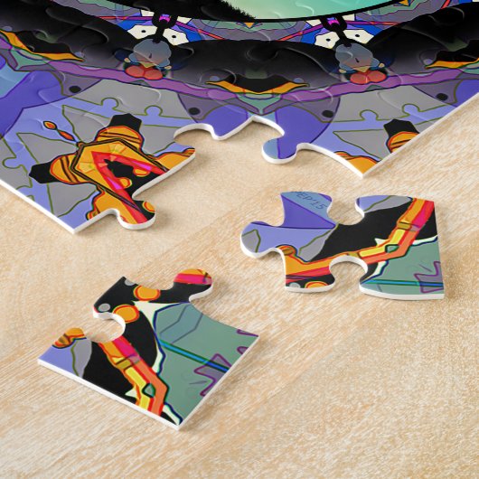 Schijf Golf Abstract mandje 3 Legpuzzel (Zijkant)