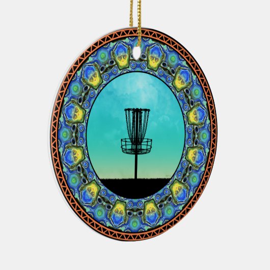 Schijf Golf Abstract mandje 5 Keramisch Ornament (Rechts)