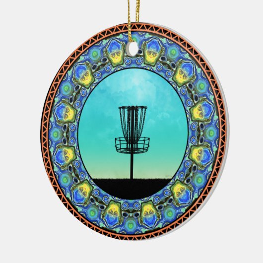 Schijf Golf Abstract mandje 5 Keramisch Ornament (Links)