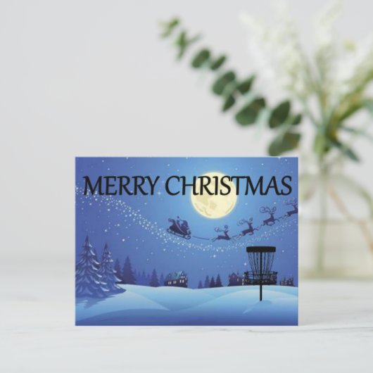 Schijf Golf Basket-kerstkaart Uitnodiging Briefkaart (Staand voorkant)