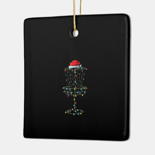 Schijf Golf Basket Santa Disk Golf Frisbee Golfer Keramisch Ornament (Links)