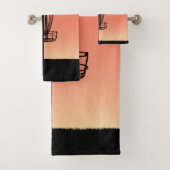 Schijf Golf Basket Silhouette Bad Handdoek (Insitu)
