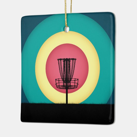 Schijf Golf Basket Silhouette Keramisch Ornament (Links)