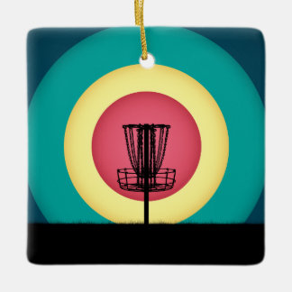 Schijf Golf Basket Silhouette Keramisch Ornament