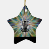 Schijf Golf Basket Silhouette Keramisch Ornament (Rechts)