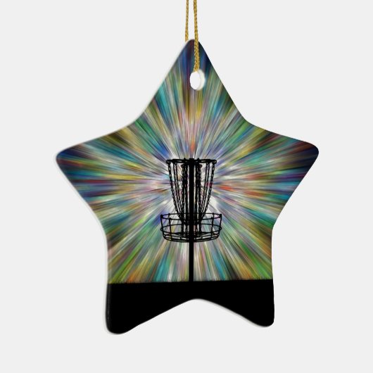 Schijf Golf Basket Silhouette Keramisch Ornament (Rechts)