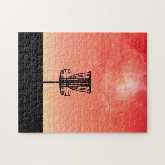 Schijf Golf Basket Silhouette Legpuzzel (Horizontaal)