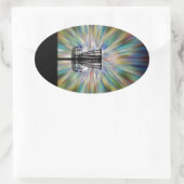 Schijf Golf Basket Silhouette Ovale Sticker (Tas)