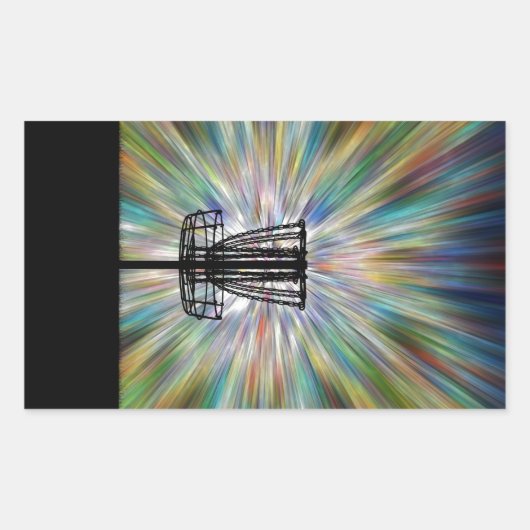 Schijf Golf Basket Silhouette Rechthoekige Sticker (Voorkant)