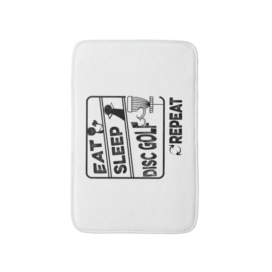 Schijf Golf Eat Sleep Herhalen Badmat (Voorkant Verticaal)