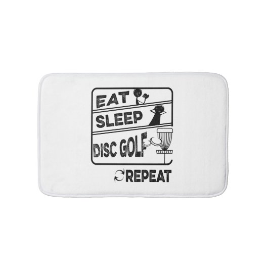Schijf Golf Eat Sleep Herhalen Badmat (Voorkant)