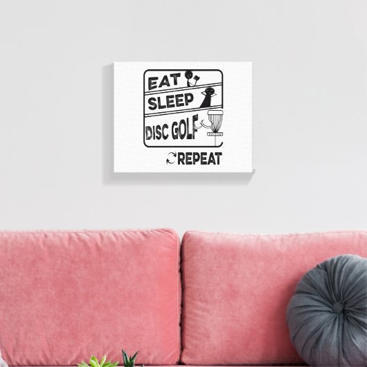 Schijf Golf Eat Sleep Herhalen Canvas Afdruk (Insitu (Woonkamer))