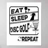 Schijf Golf Eat Sleep Herhalen Poster (Voorkant)