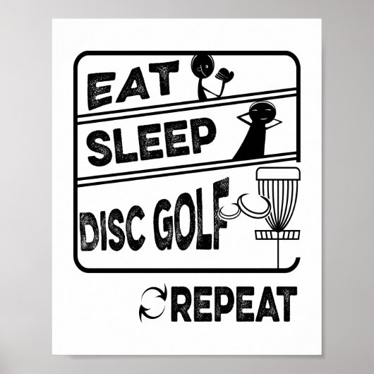 Schijf Golf Eat Sleep Herhalen Poster (Voorkant)