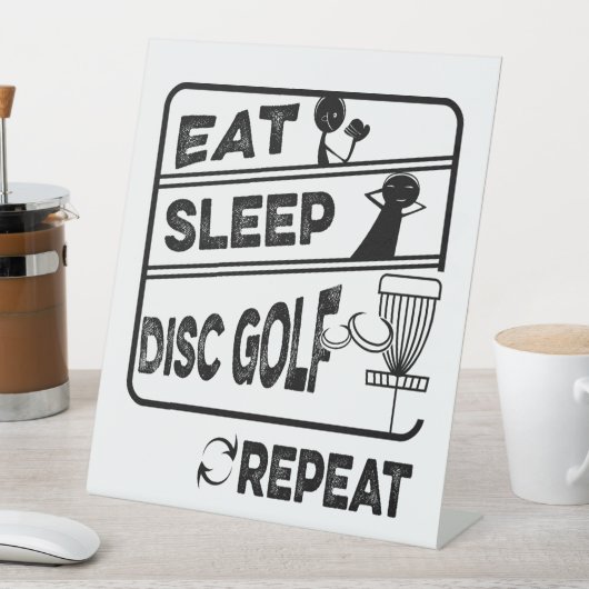 Schijf Golf Eat Sleep Herhalen Reclamebord Met Voetstuk (Insitu)
