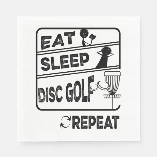 Schijf Golf Eat Sleep Herhalen Servet (Voorkant)
