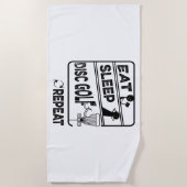 Schijf Golf Eat Sleep Herhalen Strandlaken (Voorkant)