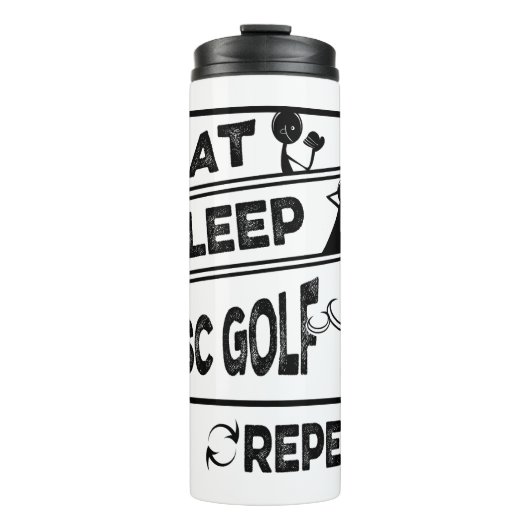 Schijf Golf Eat Sleep Herhalen Thermosbeker (Voorkant)