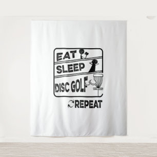 Schijf Golf Eat Sleep Herhalen Wandkleed